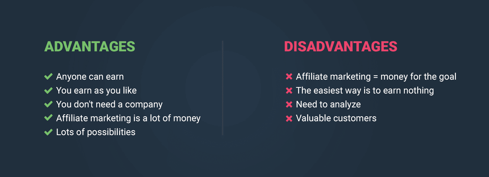 Affiliate network pros and cons comparision