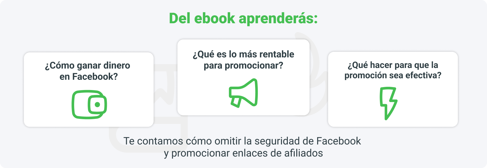 Contenido del ebook sobre cómo ganar dinero en Facebook