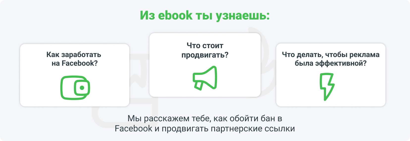 Содержимое e-book о заработке на Facebook