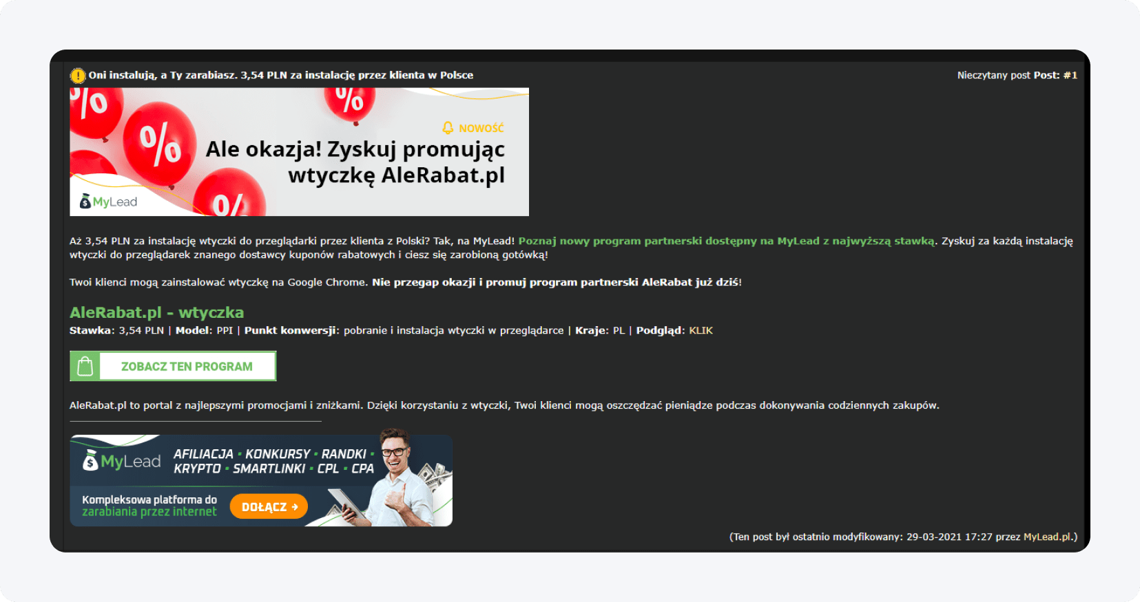 AleRabat-Angebotspromotion im Online-Forum