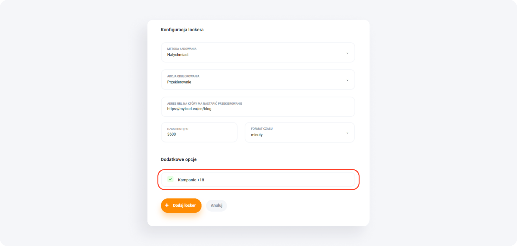 jak skonfigurować locker?