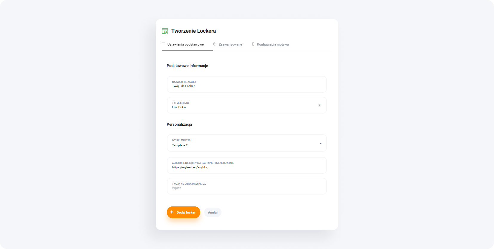 jak skonfigurować locker?