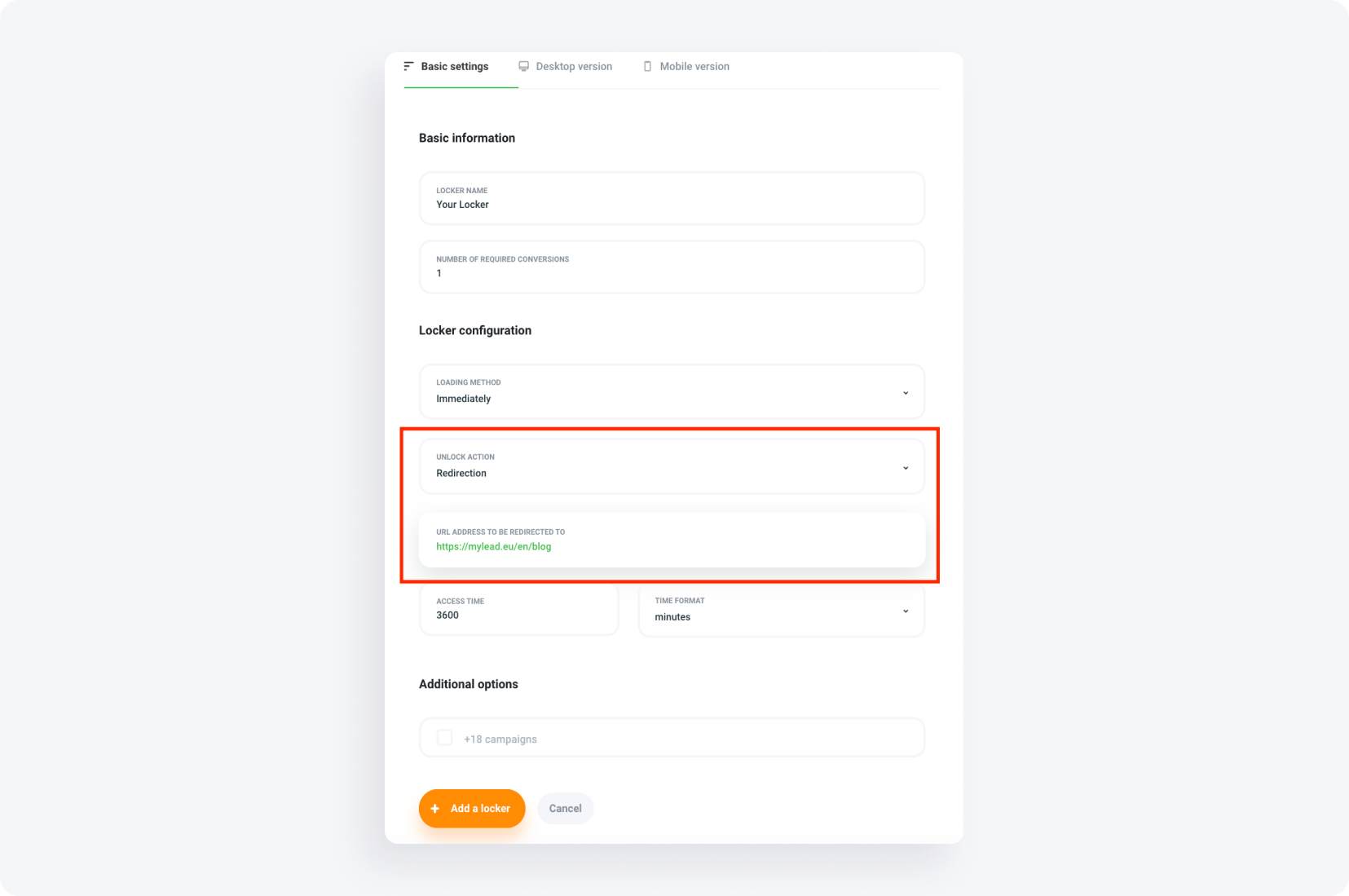 How to set up content locker