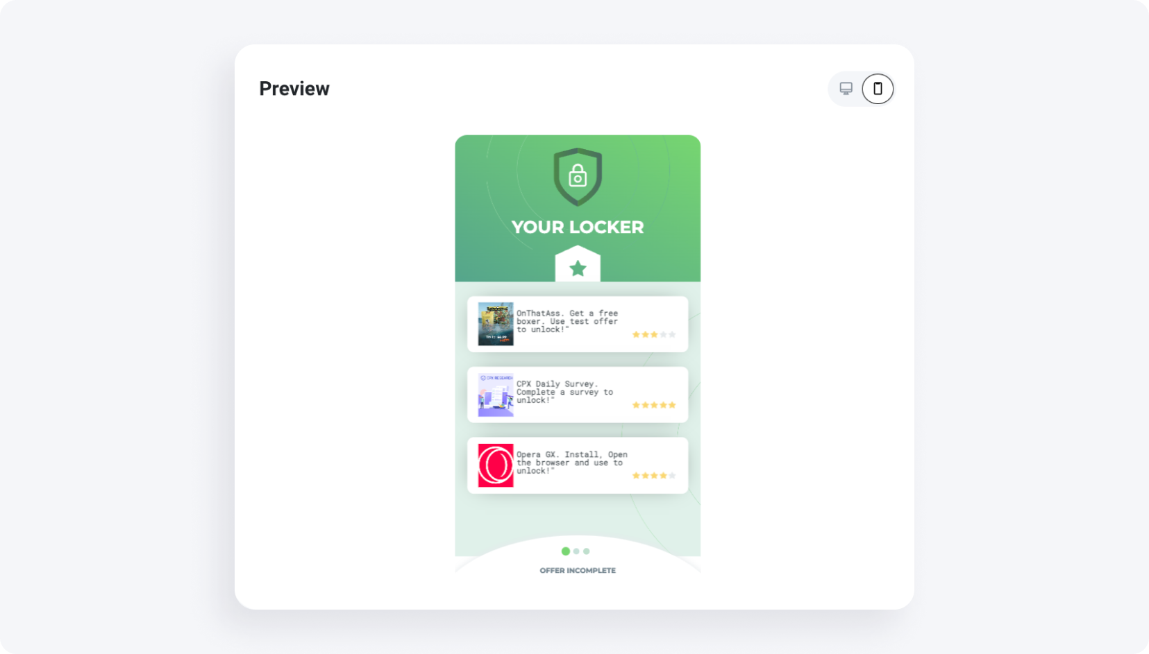 How to set up content locker