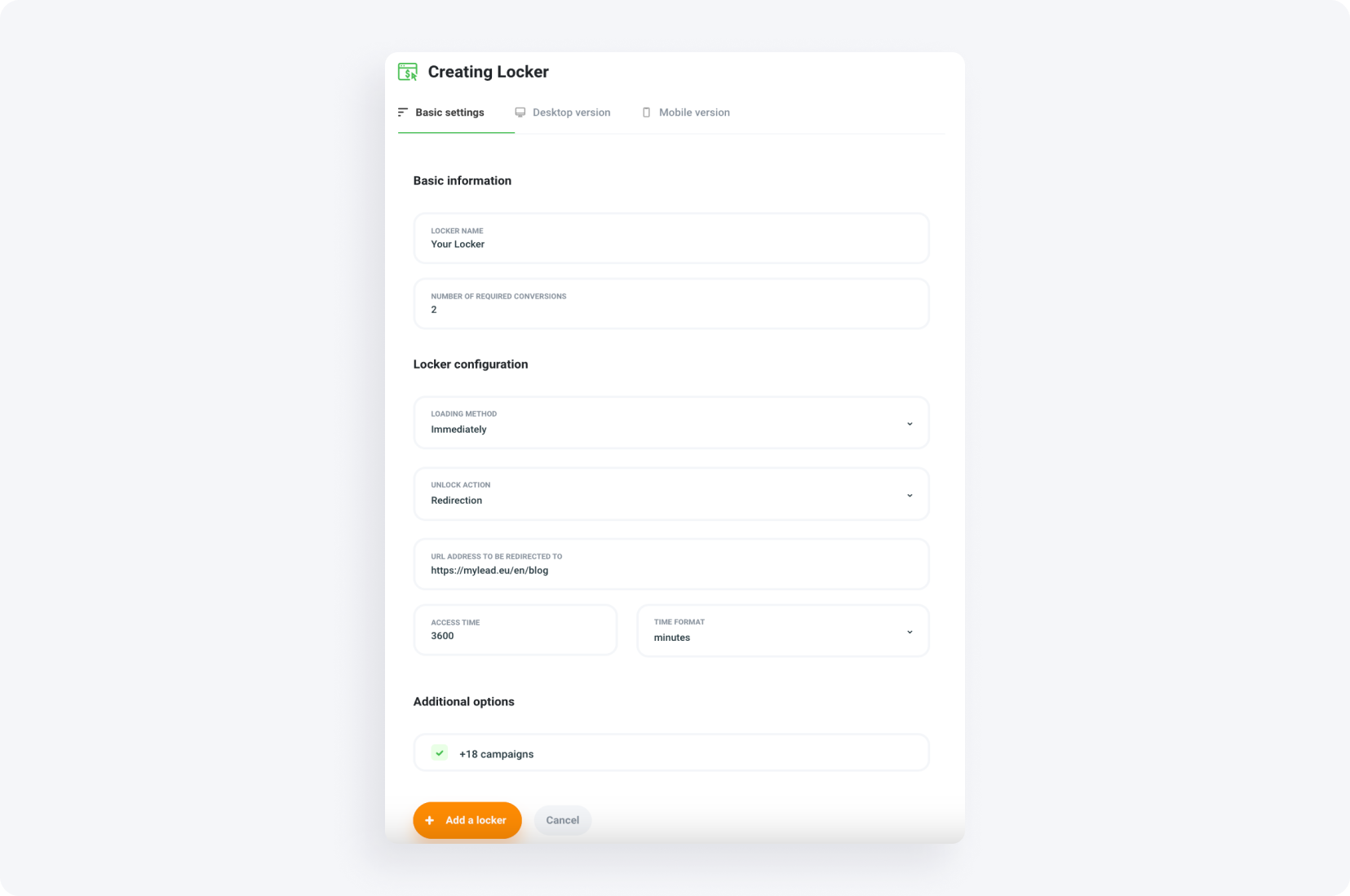 How to set up content locker