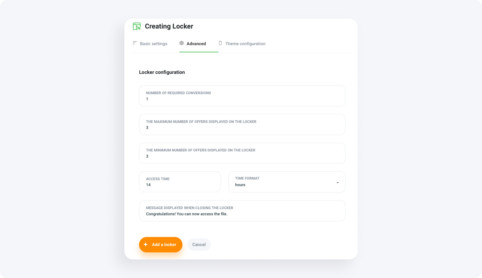 How to set up content locker