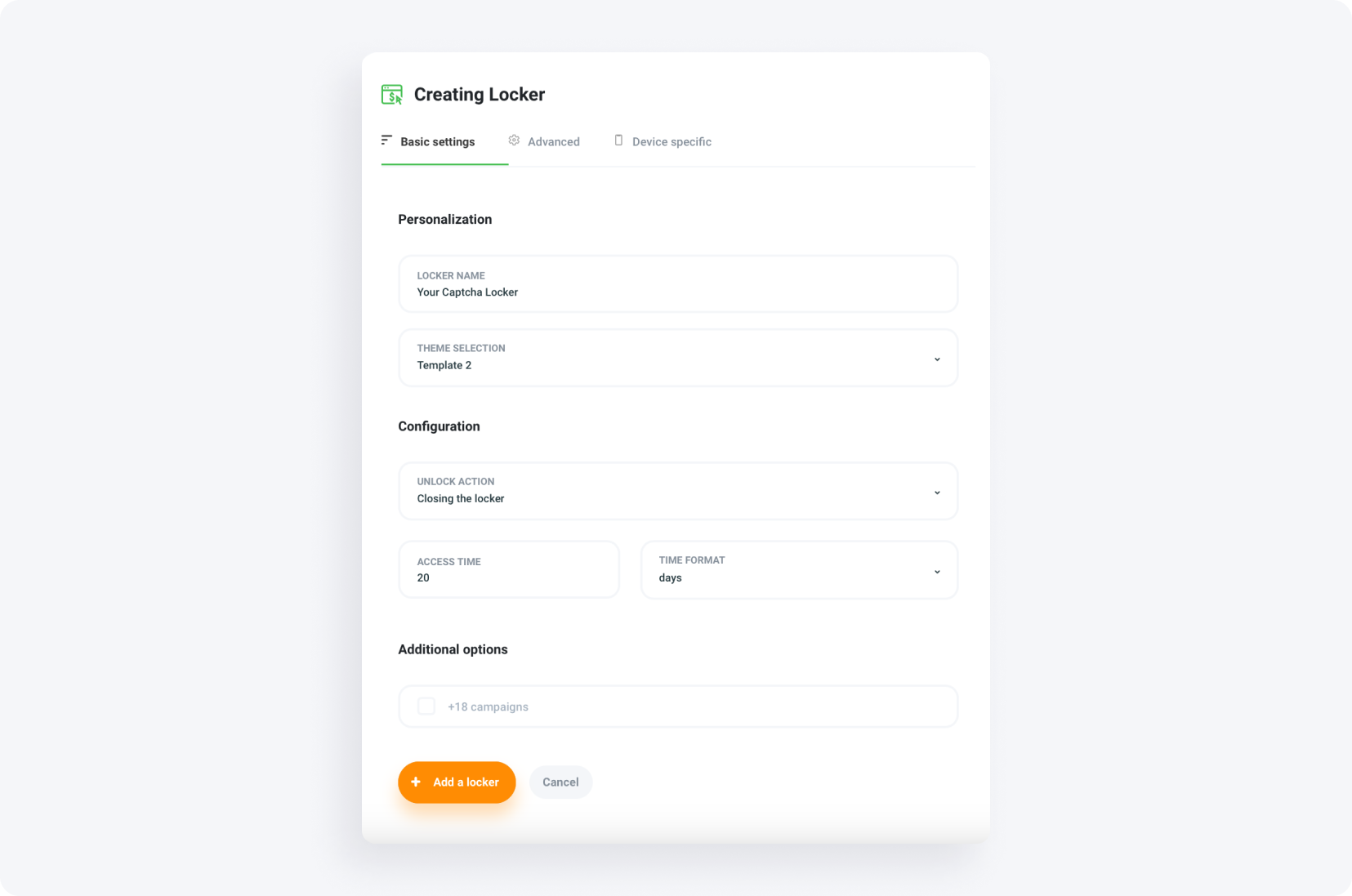 How to set up content locker