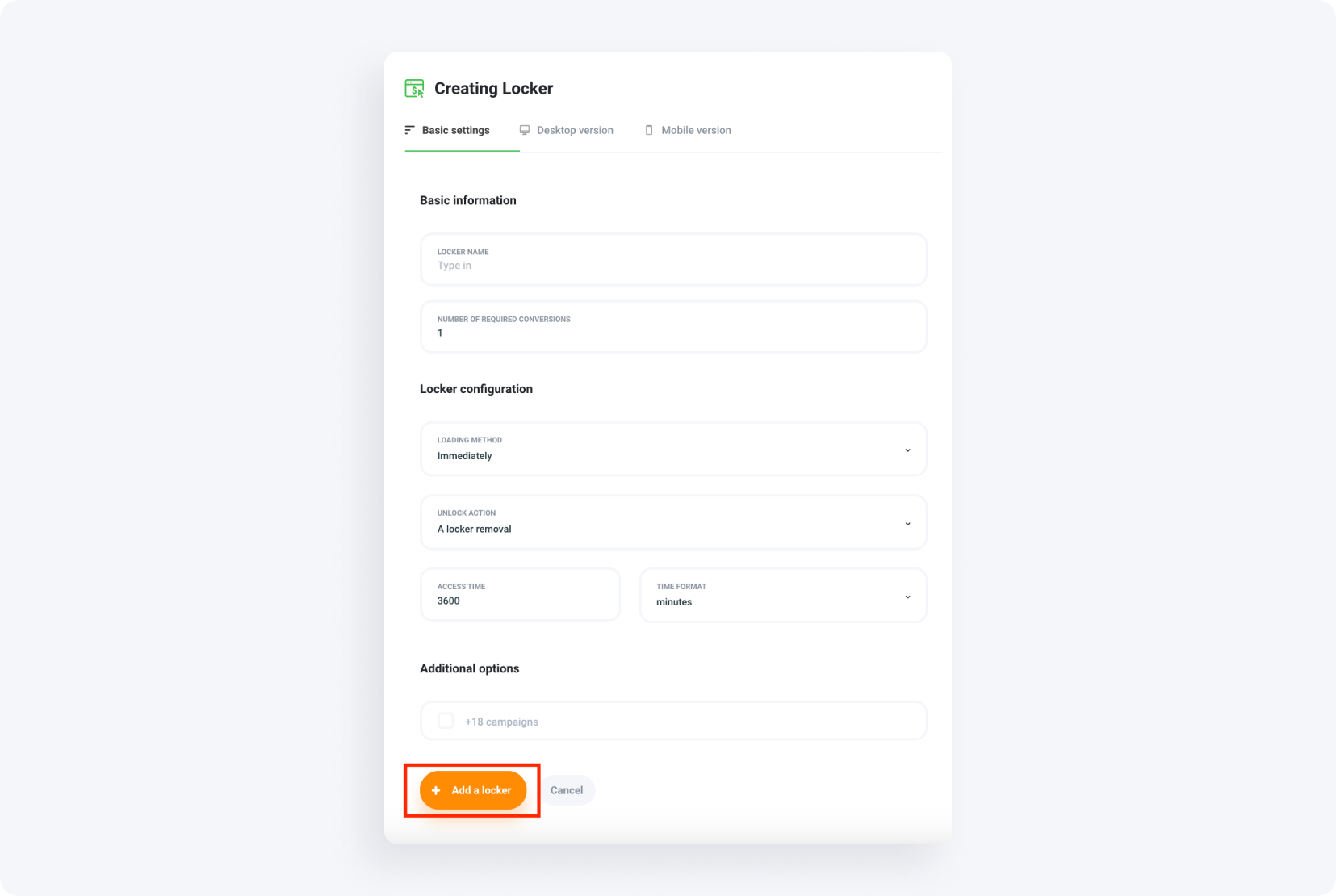 How to set up content locker