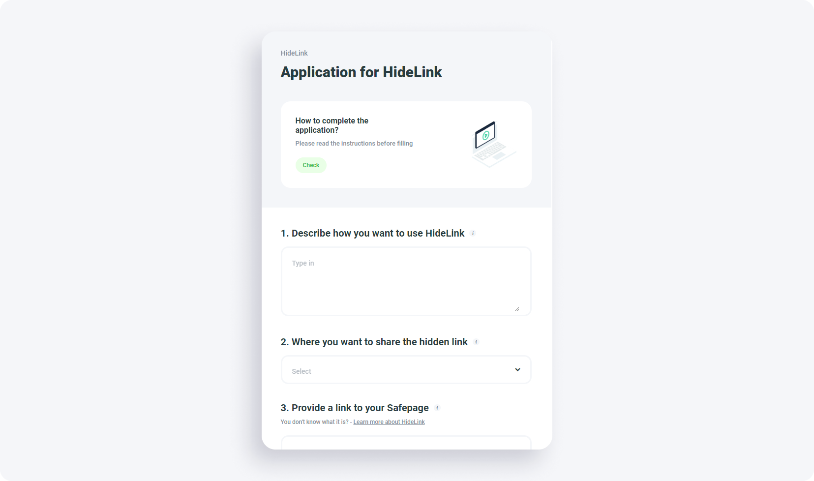 HideLinks on MyLead - creation