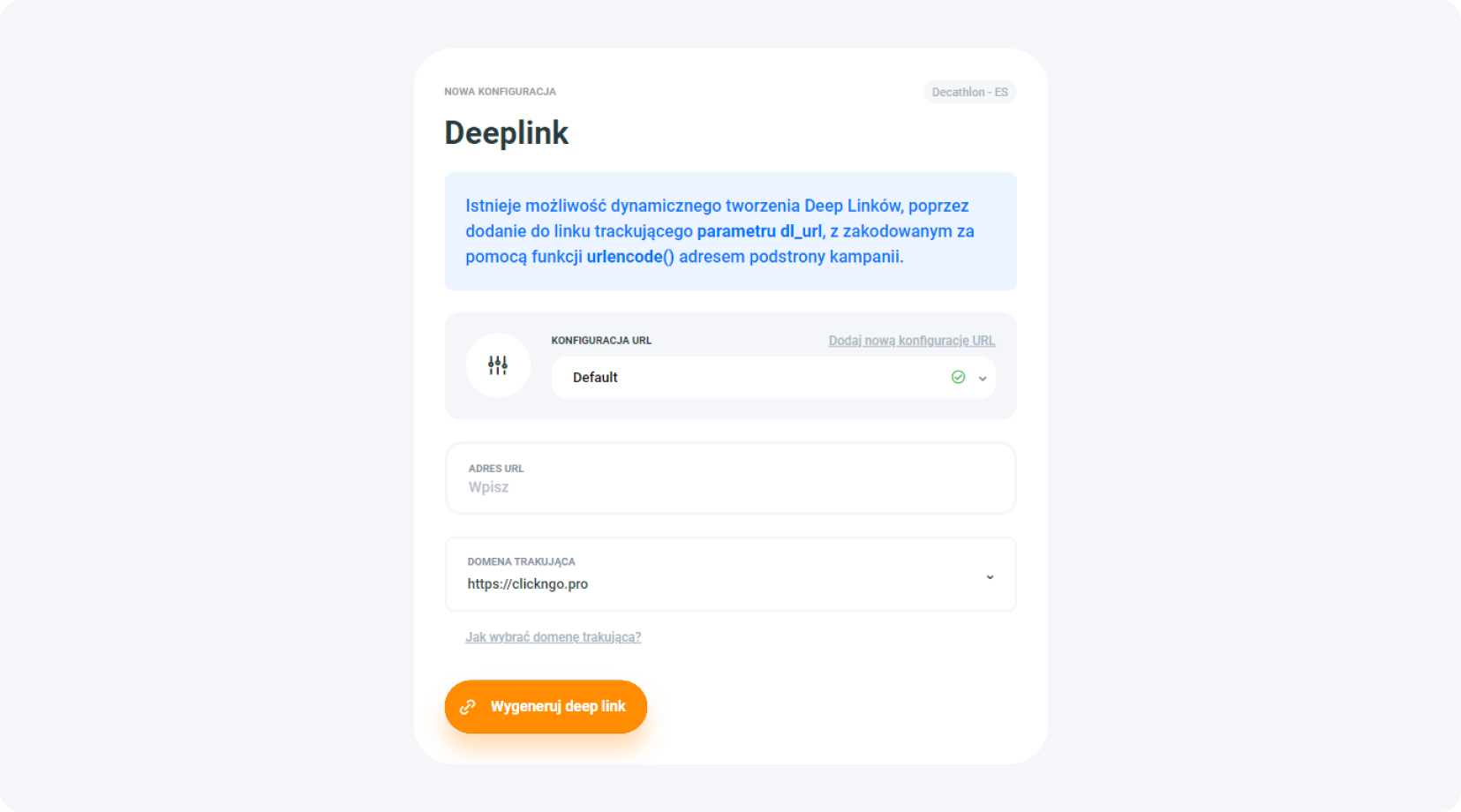 Konfiguracja deep linku na MyLead