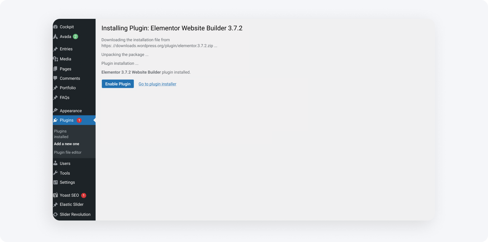 Экран на твоем сайте с возможностью включить плагин