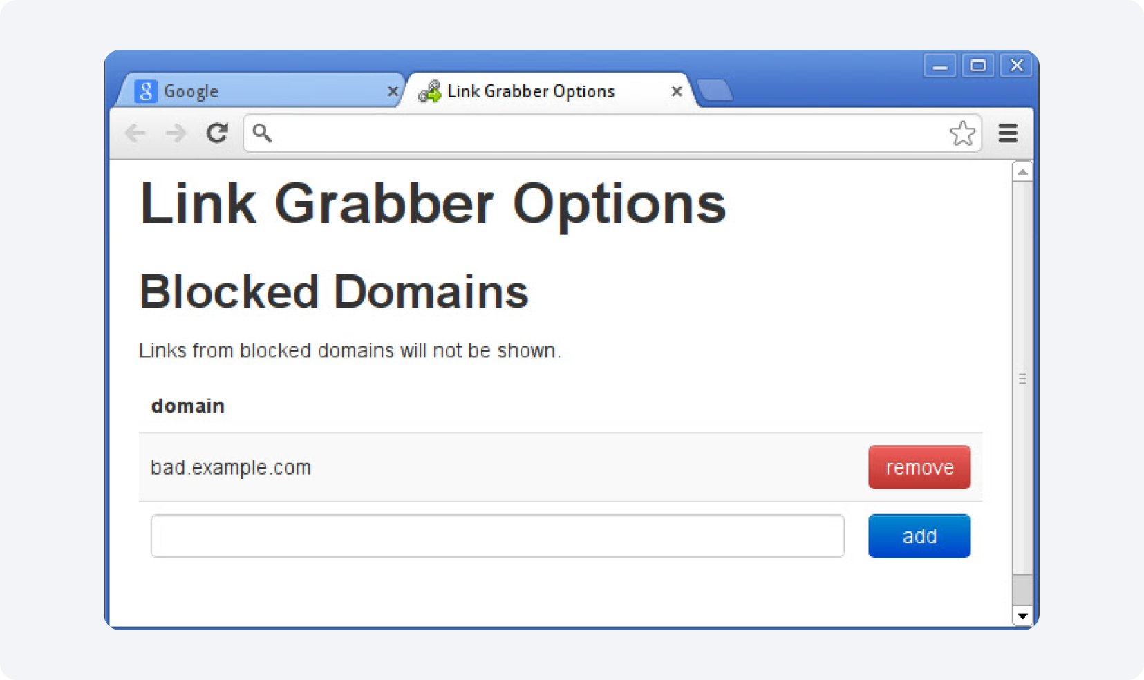 Chrome extension for publishers - LinkGrabber