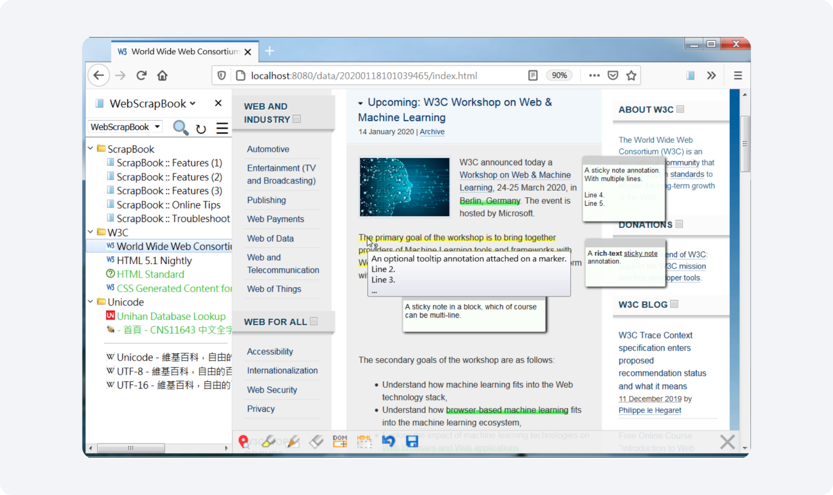 Chrome extension for publishers - WebScrapBook