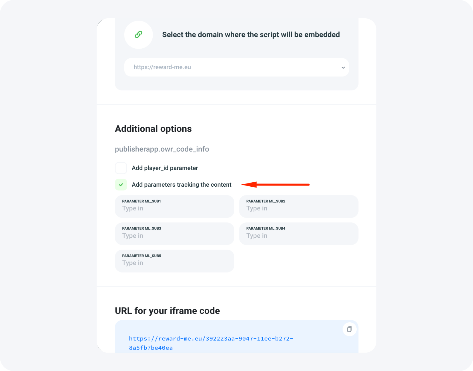 Adding tracking parameters