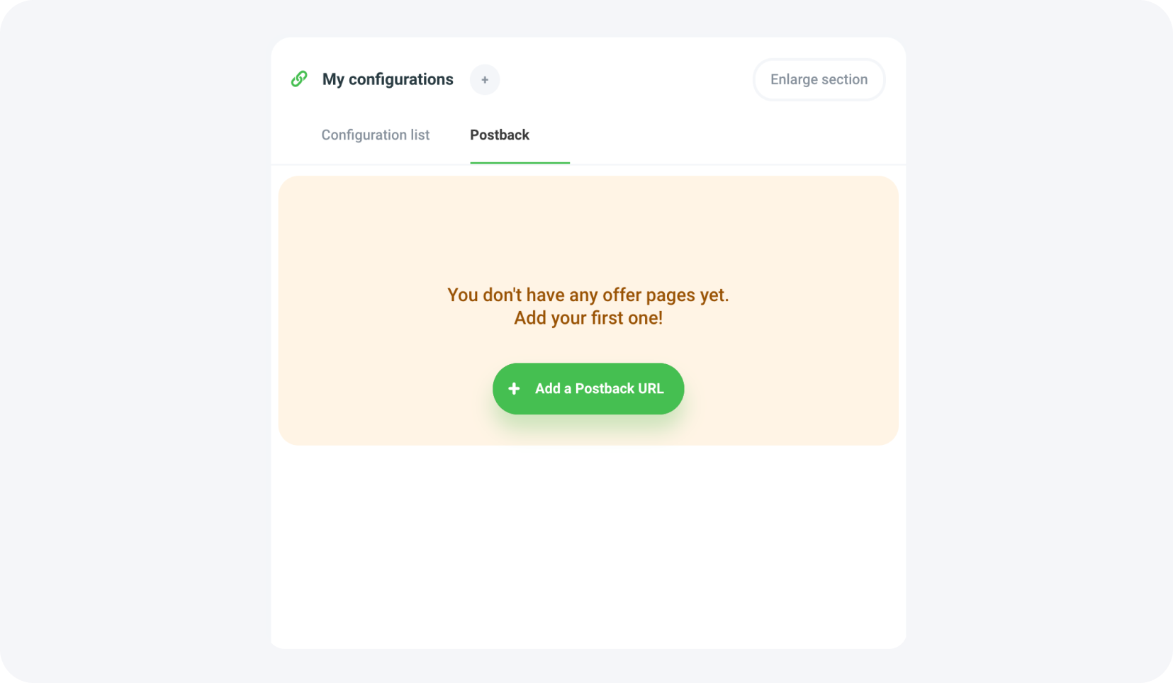 View of adding Postback URL to Offerwall Rewards