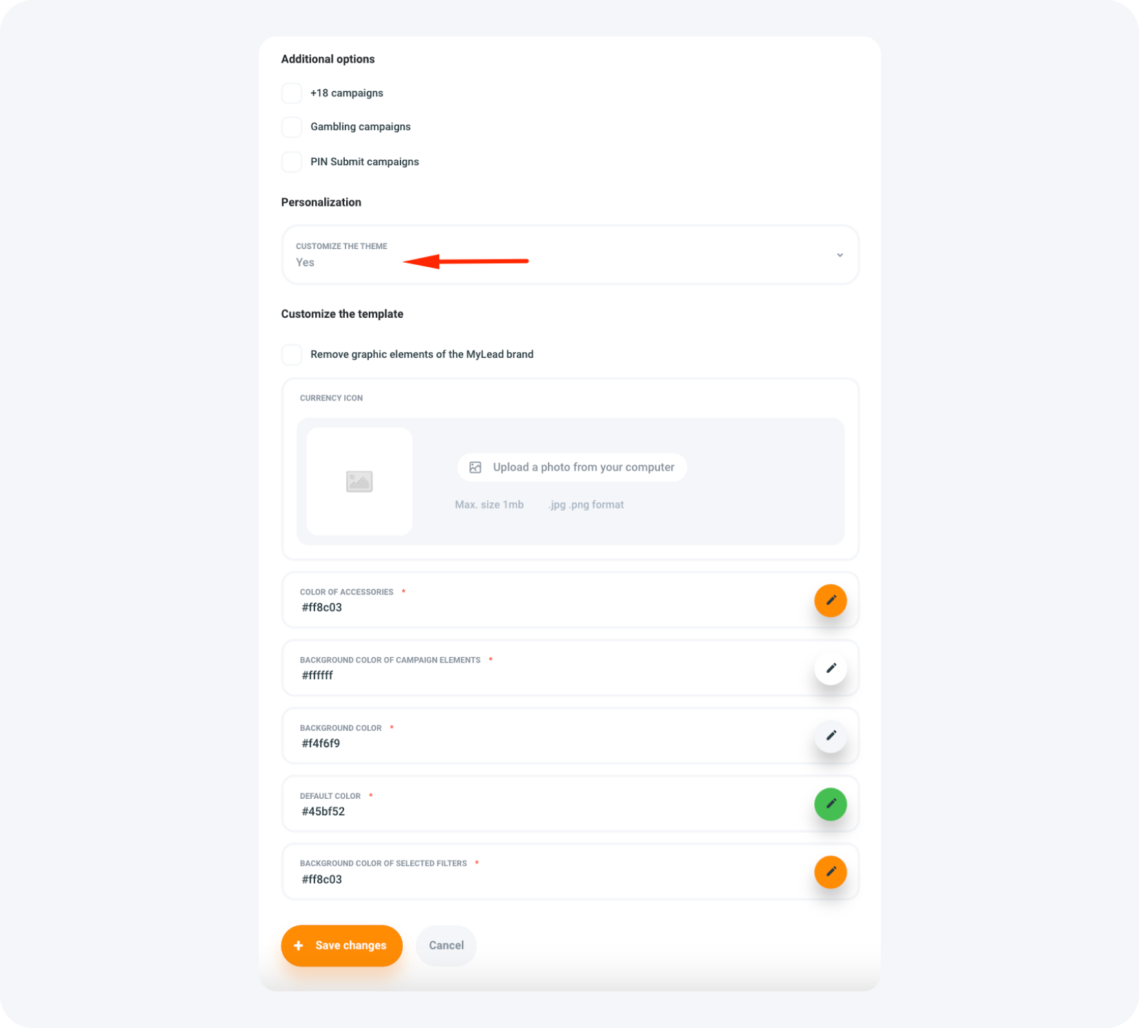 Offerwall customization