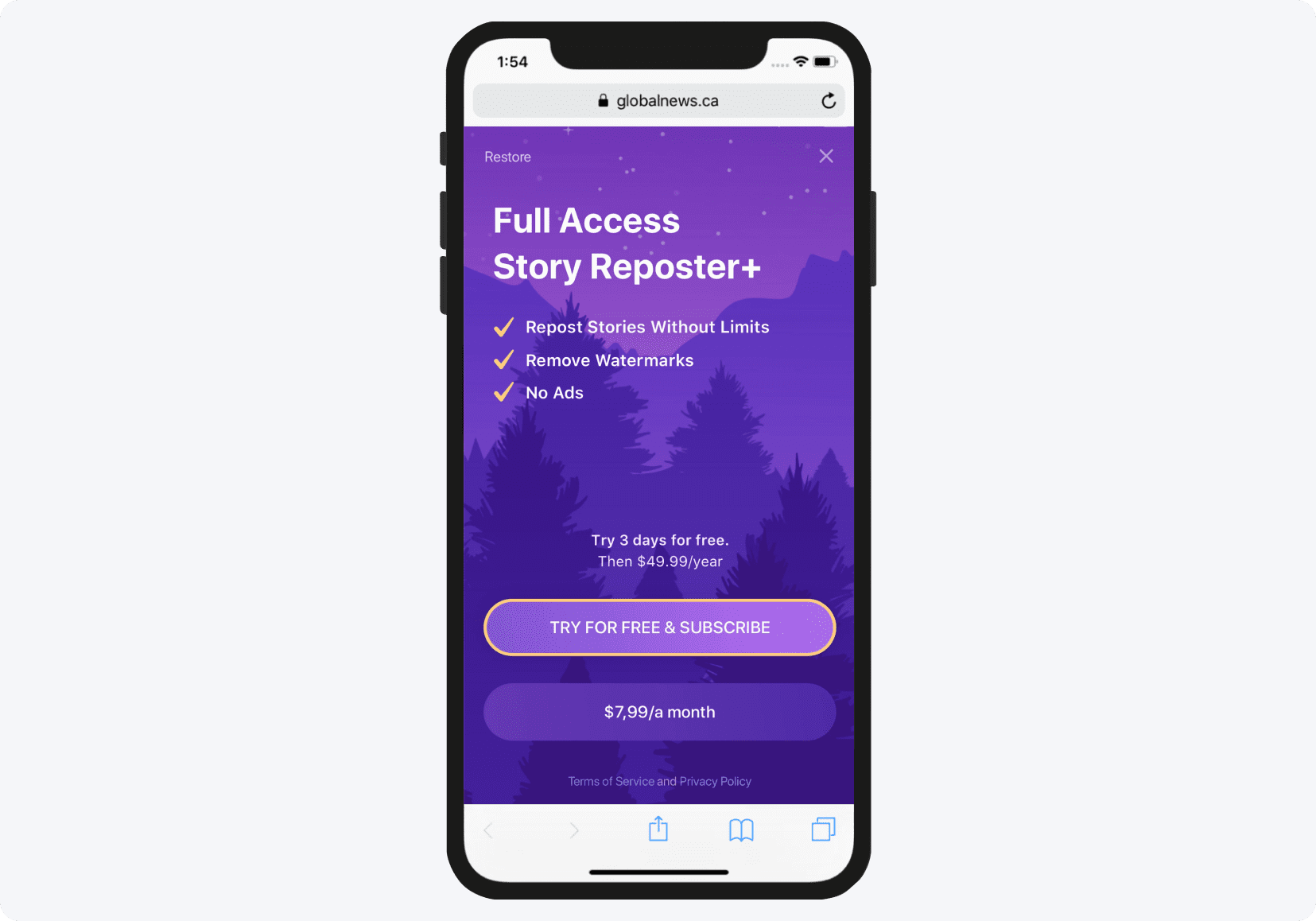Premium subscription in app