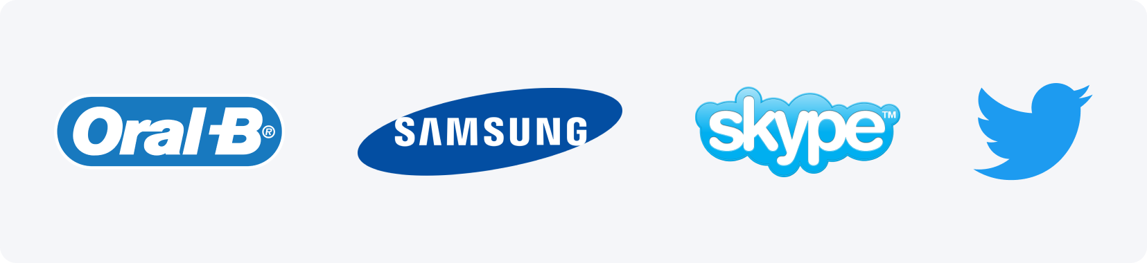 Examples of blue color in logotypes