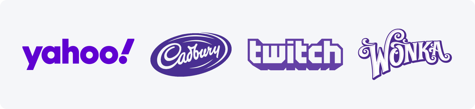 Examples of purple color in logotypes