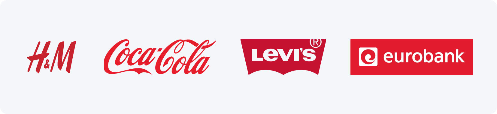 Examples of red color in logotypes