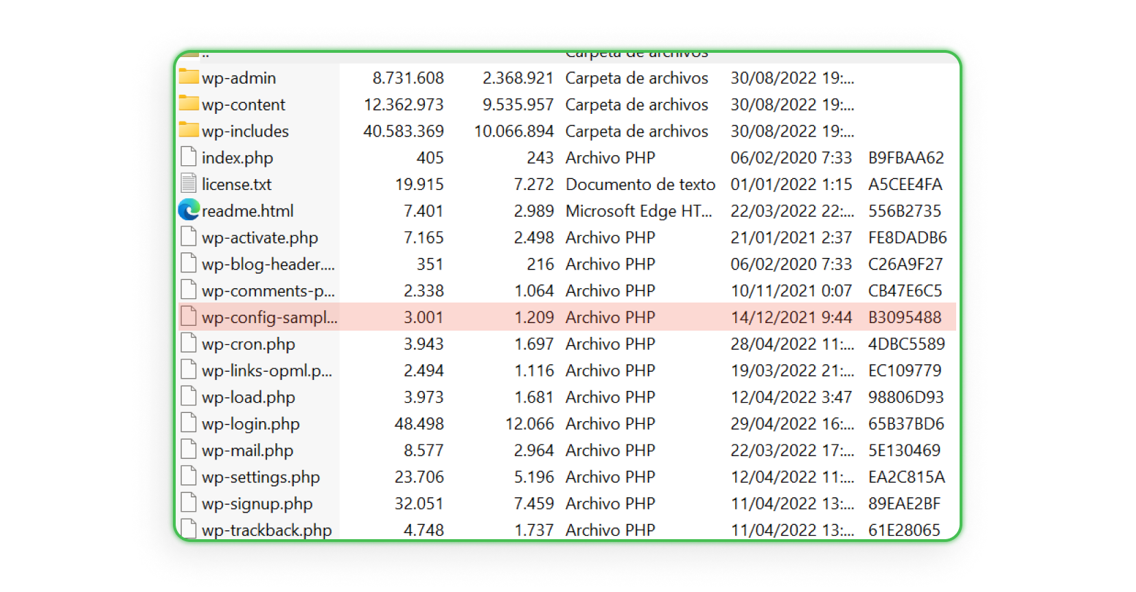 copia y pega el archivo wp-config.php de nuevo