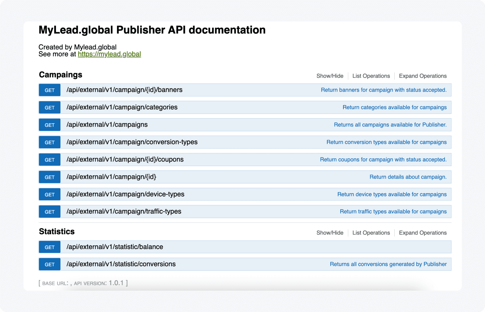 MyLead provides API integration documentation. You will find it in the publisher panel.