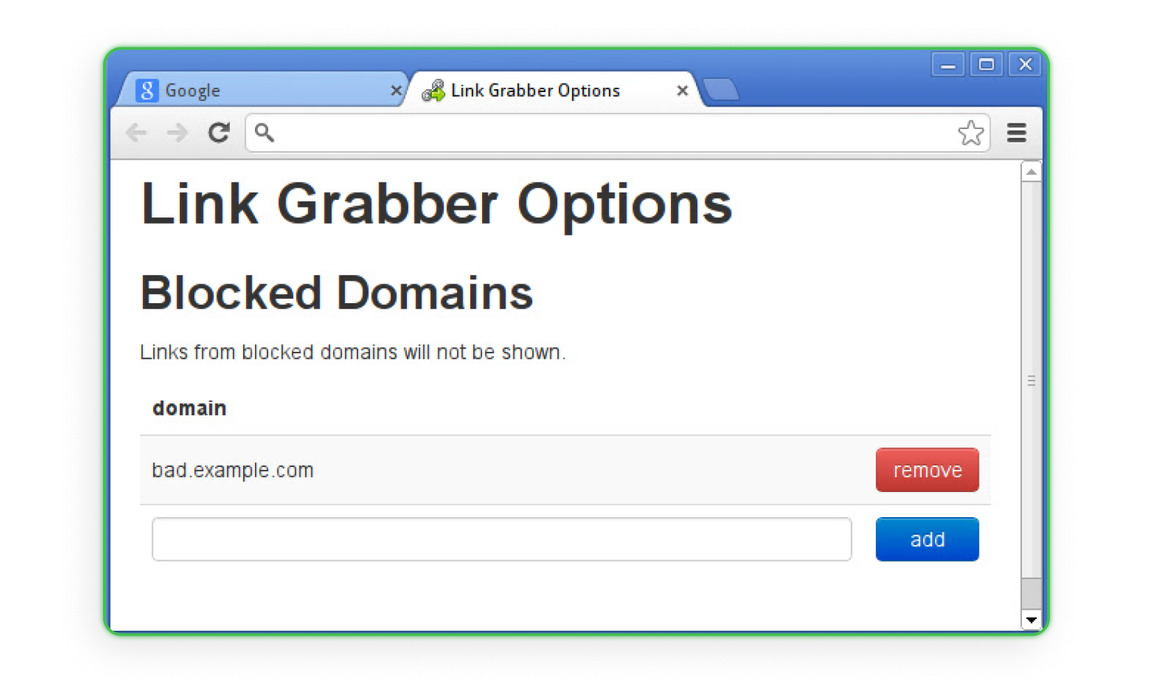 Chrome extension for publishers - LinkGrabber