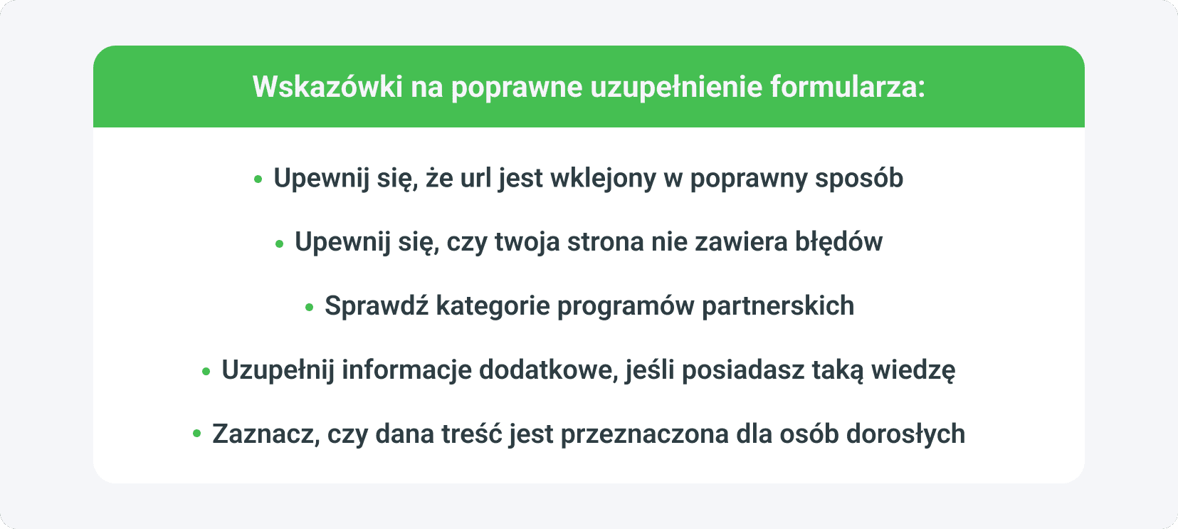 Wskazówki na uzupełnienie formularza